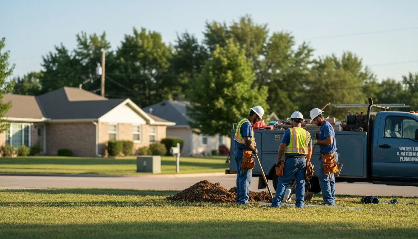 Residential water line and bathroom plumbing service in Mount Summit, IN